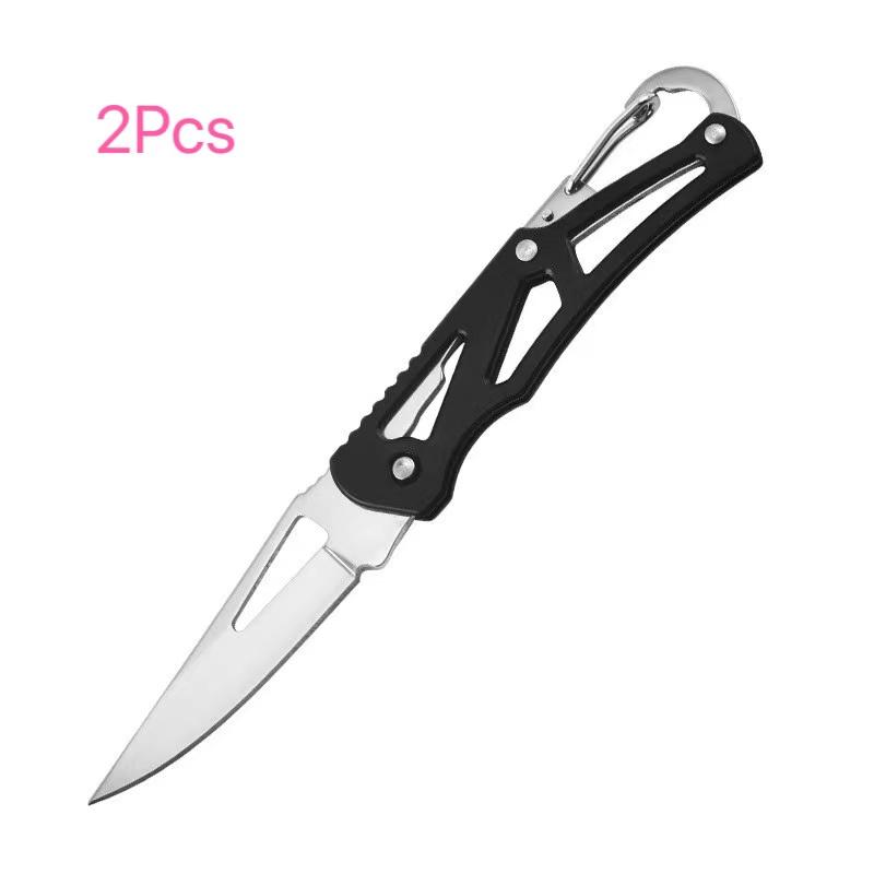Stainless Steel Folding Fruit Paring Knife Portable Keychain Non-slip Utility Knife for Home Picnic Outdoor 1pc