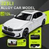 Scale 1:24 325li M3 Model Car Toy Doors Opened Pull Back Miniature Models Sound Light Front Wheel Steer Cars Desktop Decoration