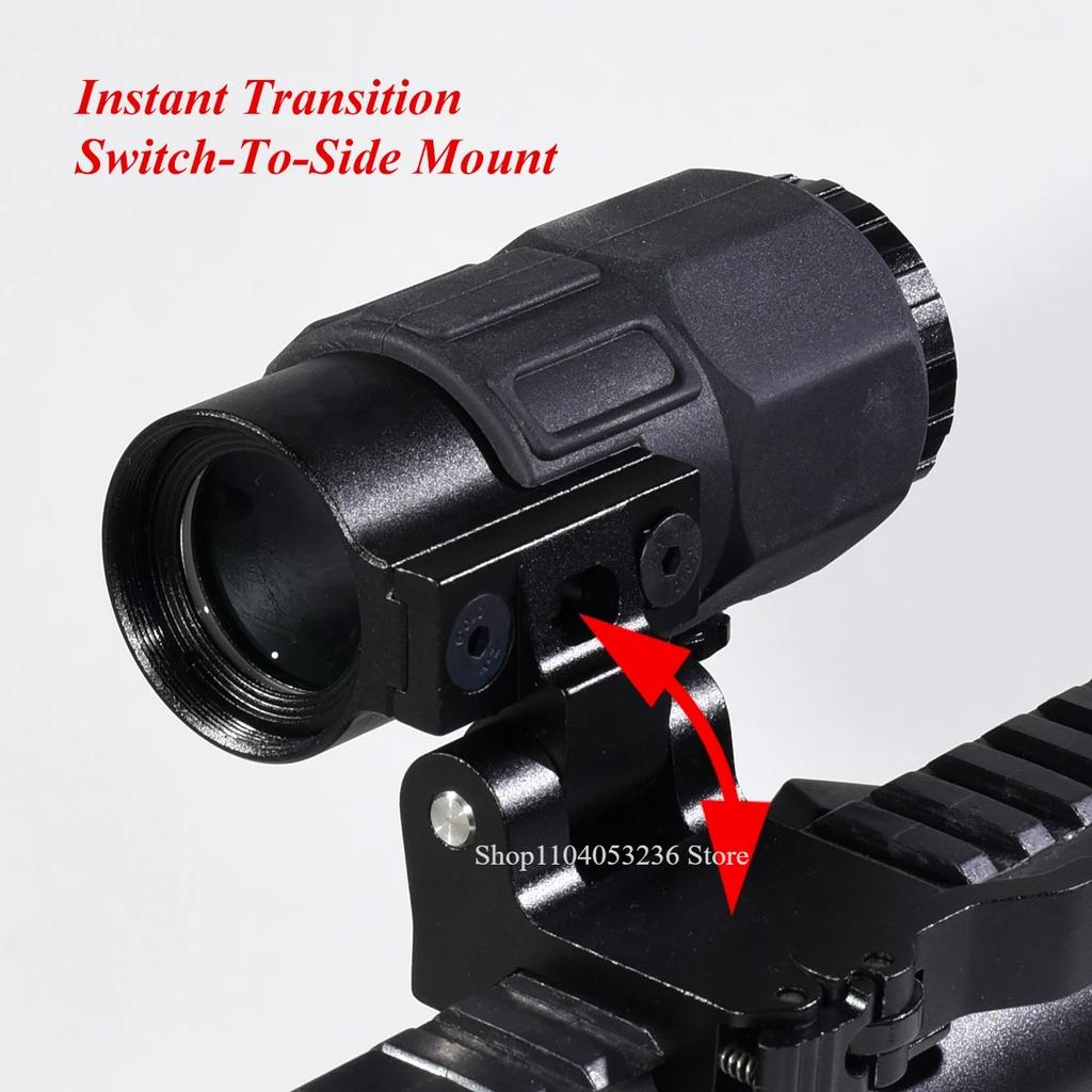 Tactical E*t*ch G33 G43 G45 Sight Fixed 3X 5X Magnifier Scope with Quick Disassembly and Flipping for Airsoft Hunting Collimator