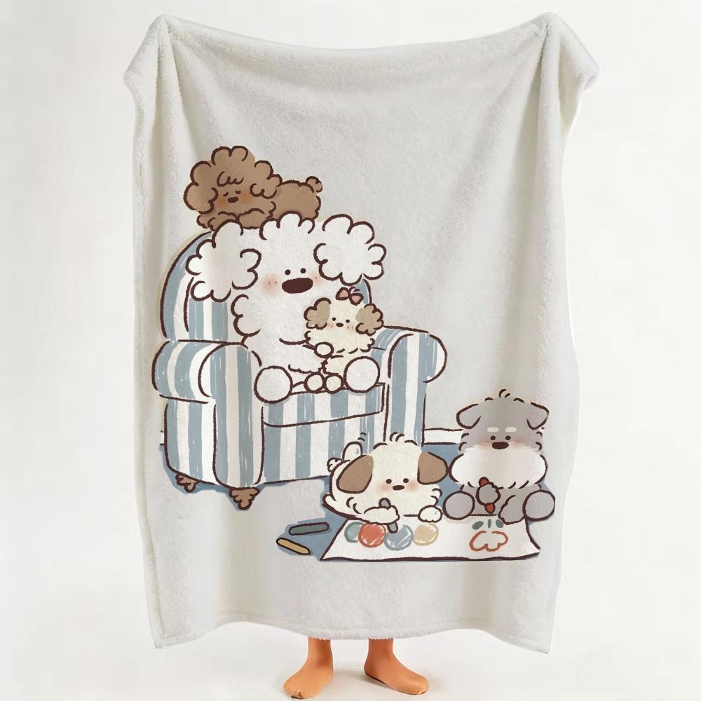 Illustrator Miiiiichan Throw Flannel Throw Blanket Suitable for Sofa Living Room Bedroom