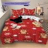 3Pcs Christmas Reindeer Hot Chocolate Bedding Sets For All Sizes New 3D Printed Bed Cover Comforter Duvet Cover Pillowcase Bedroom Decoration