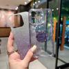 Gradient Glitter Ring Holder Phone Case For Iphone 14 13 12 11 Pro Max Xs Max Xr 14plus Shining Plating Cover Shockproof Clear