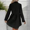 Women's Casual Button Down Shirt Dress, Long Sleeve Collared Tunic Mini Dress, Loose Fit Solid Color Spring Summer Outfits