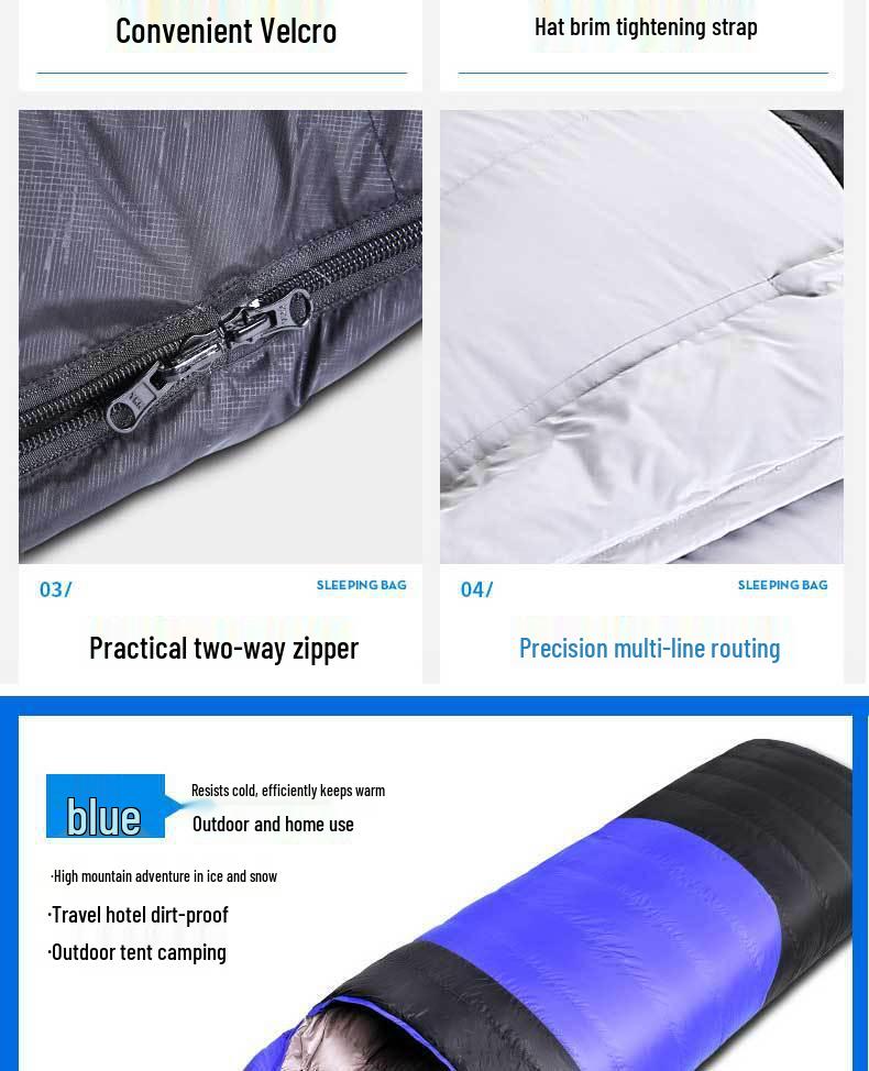 USB Heated Washable Sleeping Bag for Adults - Thickened, Warm, and Cold-Protective for Spring, Autumn, and Winter Camping.