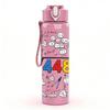 1PC Number 4489 Text Slogan Print 750ml Color Plastic Sports Water Bottle Leakproof Flip Straw Lid Suitable for Sports Office Home Use