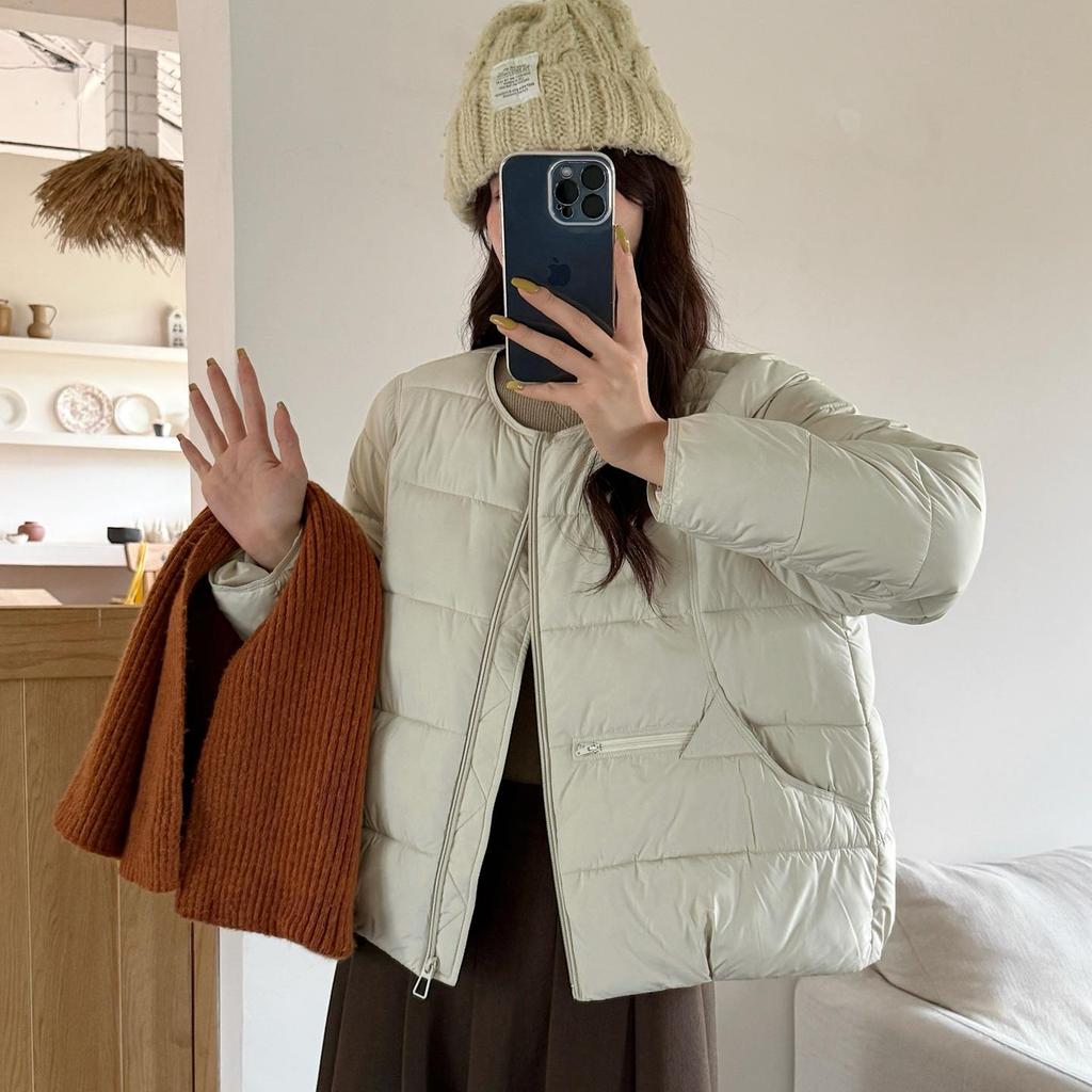 Autunno Inverno Ispessito Caldo Parka Donna Casual Carino Tinta Unita Tasca Grande Giacche Larghe Capispalla