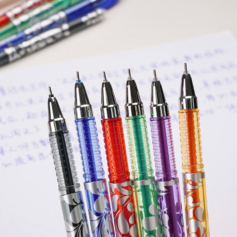 1 Set Blue/Black/Red/Green/Orange/Purple Ink Writing Gel Pens 6 Colors Neutral Erasable Pen Washable Handle School Stationery