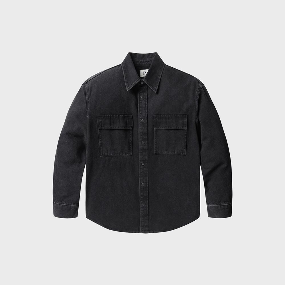 Polham Men'S) Long Sleeve Denim Shacket_Phf2Wc1049