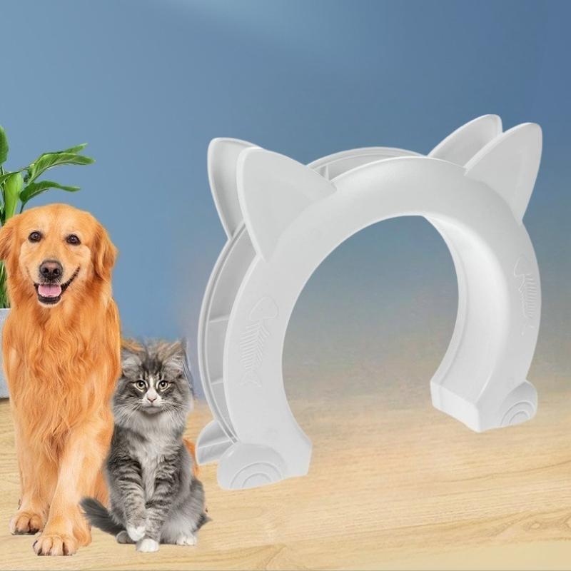 Black and White Pet Door Cats Hole Pet Door Fence Free Access Fish Bone Cat Ear Door Cat Hole Kennel