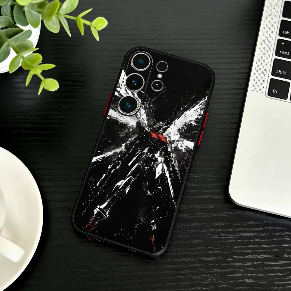 Gundam Anime Phone Case For Samsung S26,S25,S24,S23,S22,S21,S20,Ultra,Plus,FE Black Soft Cover