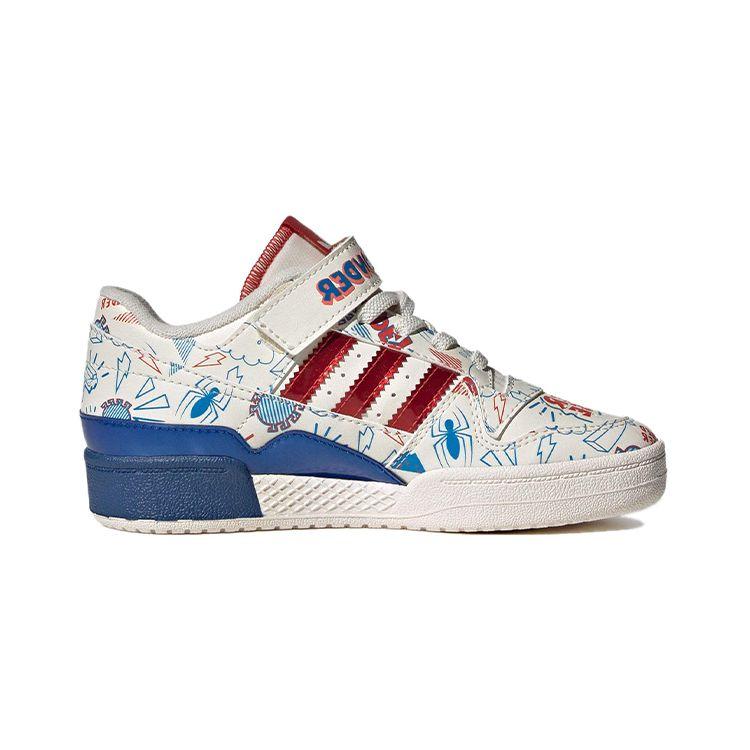 Adidas Originals Forum Leather Fashion Comfortable Low-Top Kids Skate Shoes Kids Sneaker White Red Blue IG3802