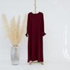 Solid Color Muslim Women's Abaya Dress Set