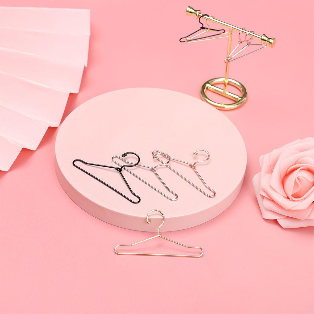 10PCS Retro Mini Metal Coat Hanger Scale Model Dollhouse Clothing Hangers Clothes-rack Ornaments DIY Home Decor Crafts