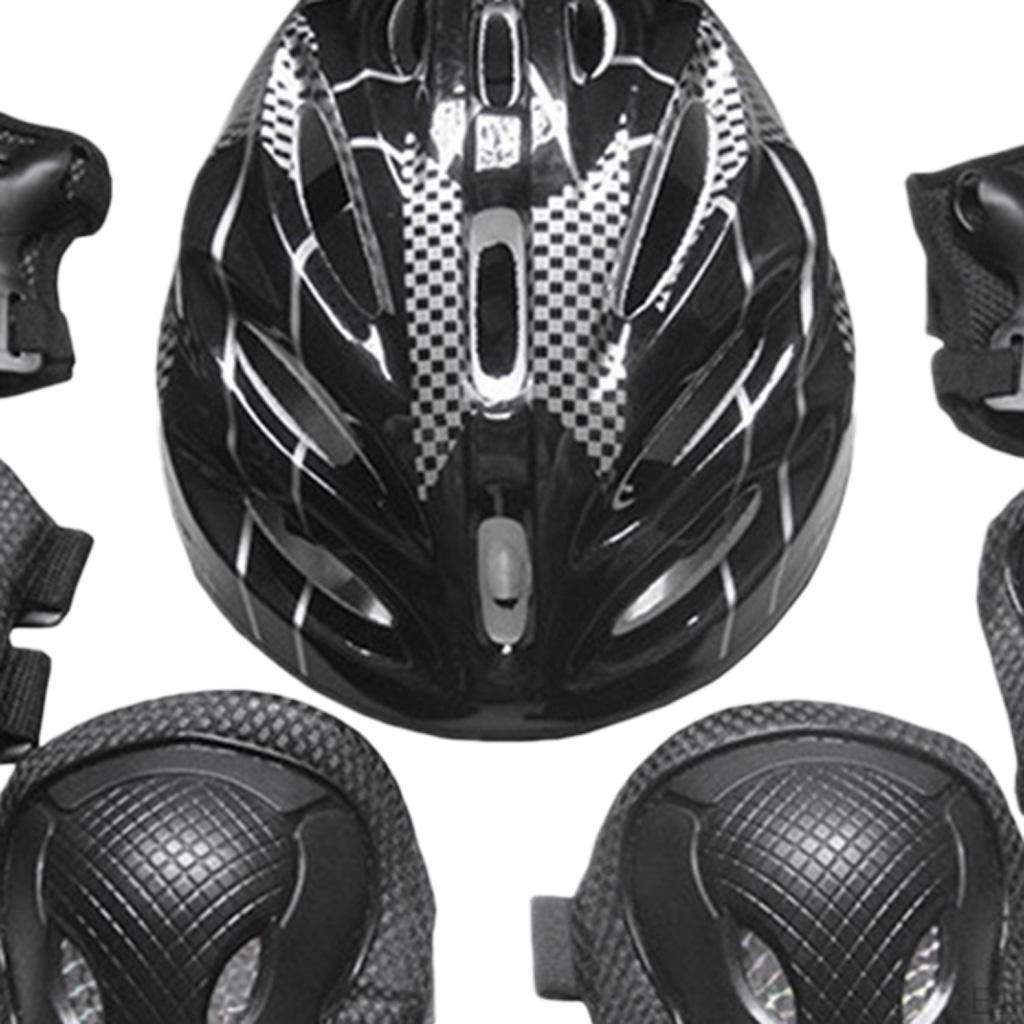 Set di 7 protezioni sportive da esterno per adulti: Ginocchia, Gomiti, Mani e Casco Regolabile
