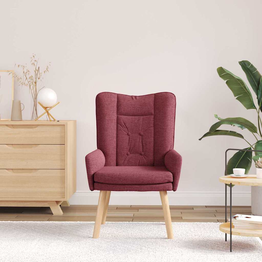 Armchair Burgundy Red 63 X 67 X 94 Cm Fabric and Plywood