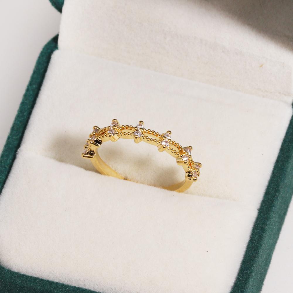 Sparkling Colorful Dazzling CZ Finger Flower Rings For Women Luxury Bow Pink Zircon Ring Wedding Jewelry For Wife & Girlfriend