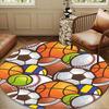 Basketball Pattern Background Round Rug for Livingroom,Bedroom, Palyroom, Chair Rug, Area Rug, Circle Carpet, Large Size Fan Christmas Gift