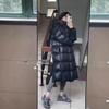 Black Gold Couple's High-End Hooded Long Down Jacket - Unisex, Over-the-Knee, Winter Warmth