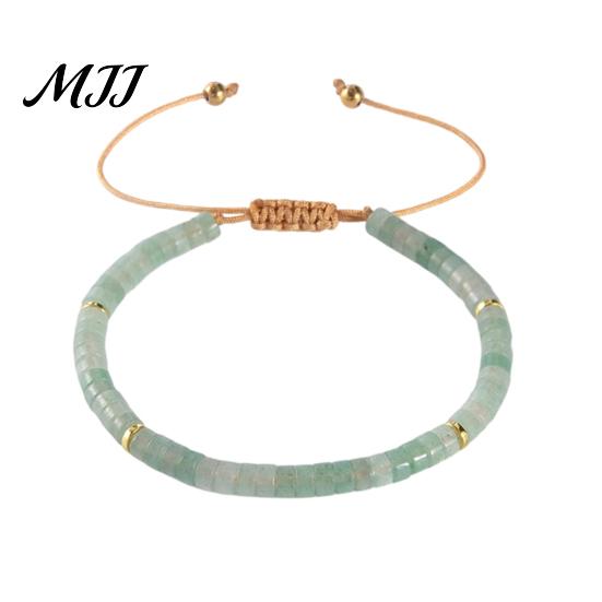 Durable Bracelet Women Adjustable Length Natural Stone Beads Casual Bohemia Style Stackable Versatile Jewelry Accessory Non-rusting B