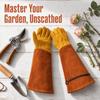 Guanti in Pelle Traspiranti per la Potatura delle Rose Guanti da Lavoro in Pelle di Vacchetta per Saldatura Guanti da Giardinaggio Lunghi Uomo Donna