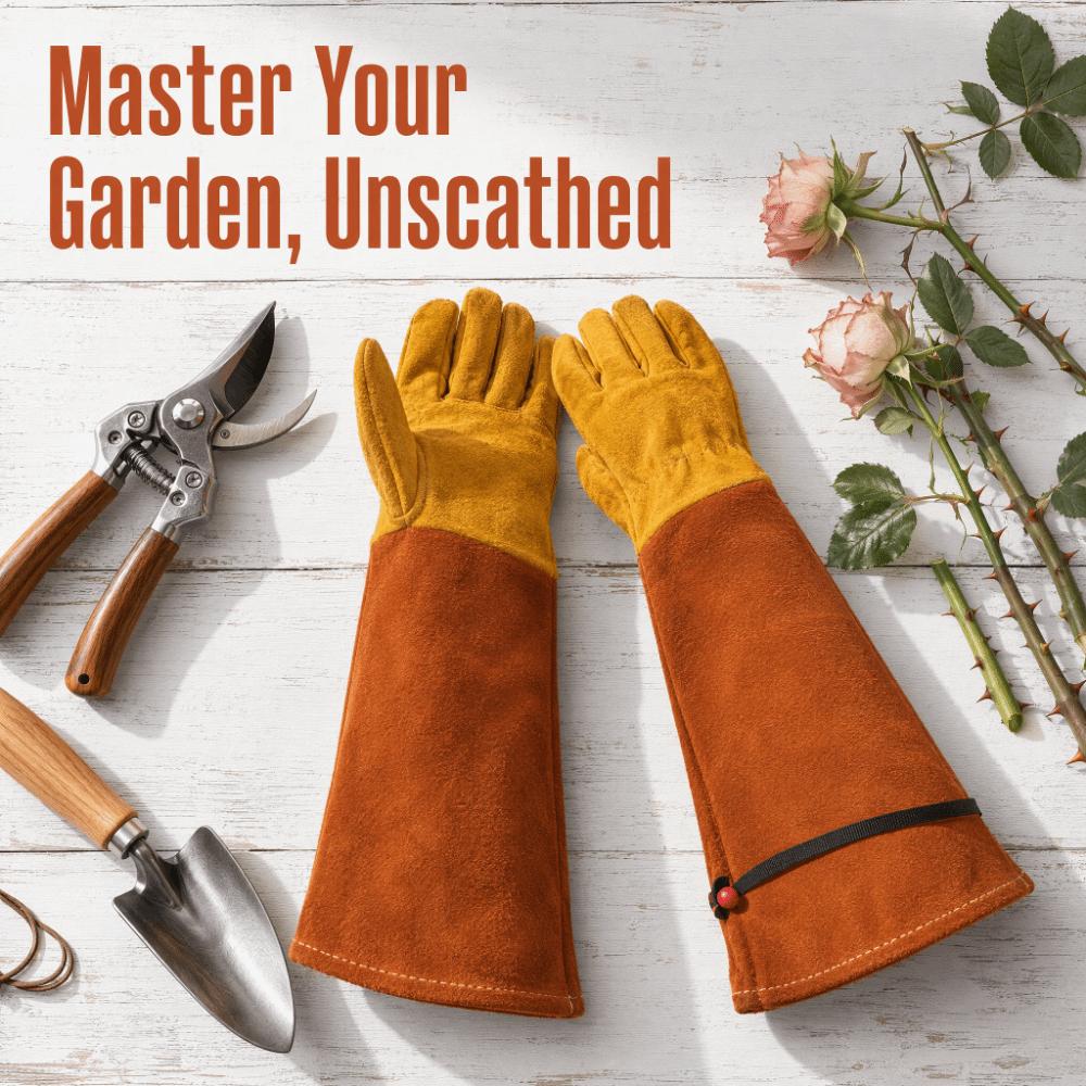 Guanti in Pelle Traspiranti per la Potatura delle Rose Guanti da Lavoro in Pelle di Vacchetta per Saldatura Guanti da Giardinaggio Lunghi Uomo Donna