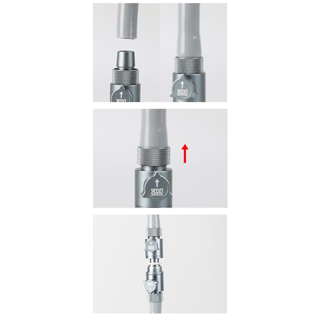 Double Tab Connector Sturdy Metal Aquarium Hose Valve for Aquarium Fish Tank