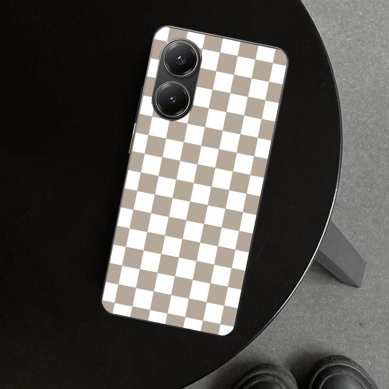 Retro Classic Chess Board Grid Phone Case Cover for Xiaomi Poco X6 X5 X7 Pro F7 Ultra Redmi 15C 15 13C 13 12C 12 10C 10 10A 9C 9