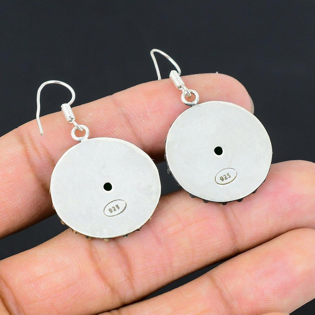Vente de la Journée des Filles Boucles d'Oreilles Pendantes Tendance Pierre Diopside Chrome Argent 925