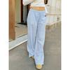 Pantalons Amples Rayés Streetwear Jogging à Lacets Mode Y2K Pantalons Baggy Esthétique Basique Années 90 Jolis Bas