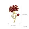 Creative Carnation Flower Brooch Pins For Women Exquisite Pink Enamel Floral Coat Collar Badge Plant Corsage Mothers Day Jewelry