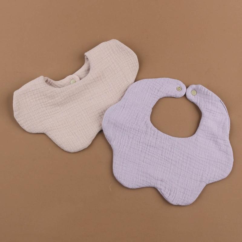 2PCS Baby Drooling Bib Burp Cloth for 0-24 Months Infants Cotton Saliva Towel Unisex Breathable Baby Bibs for Newborn