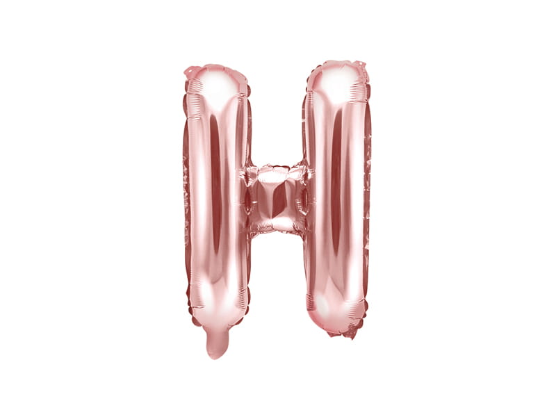 Balon Foliowy Litera "H" Różowe Złoto 35 Cm