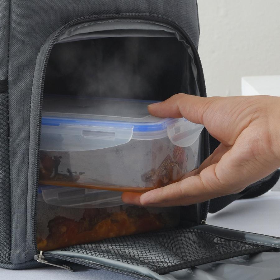 Men Lunch Bag Reusable Lunch Box With Adjustable Shoulder Strap Outdoor Oxford Cloth Large Capacity Insulation Bag