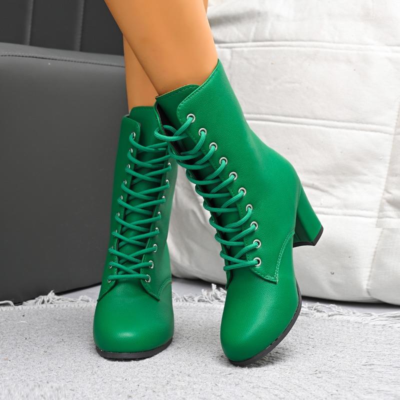 Thigh Boots Heightened Lace-Up New 2025 High-Heeled British Mid-Thigh Boots