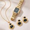 JYN-465 Stainless Steel Jewelry Gift Necklace Gold Non-oxidizing and Non-fading Fashion Earring Watch