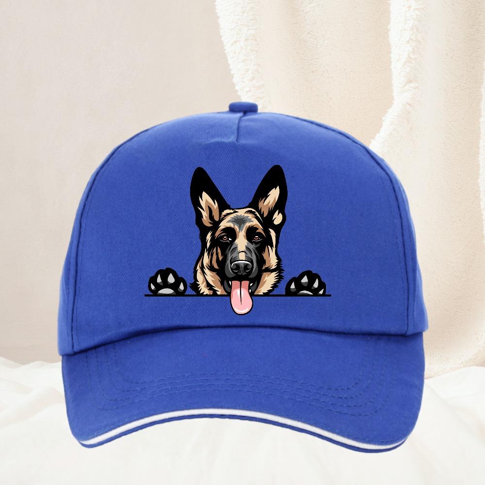 Smiling GerUnisex Shepherd Cartoon Baseball Cap Spring And Summer Snapback Hat Casual Outdoor Streetwear Sports Hat