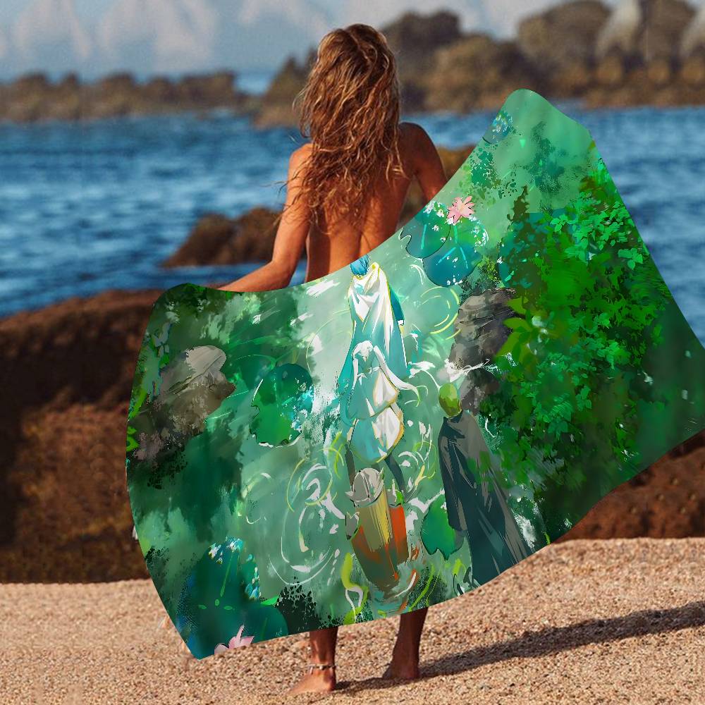 Japanese F-Frieren Anime Big Microfiber Beach Towels Quick Dry Towel Sand Beach Towels Pool Towel for Travel Swim Pool Yoga