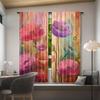 2pcs Multicolored Floral Printed Curtains   Semi-Transparent Rod Pocket Drapes for Bedroom and Living Room   Contemporary Home Dec