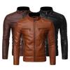 Heren Casual Vintage Leren Jasjas Heren Lente Outfit Ontwerp Motor Biker Zak PU Leer Jas Heren
