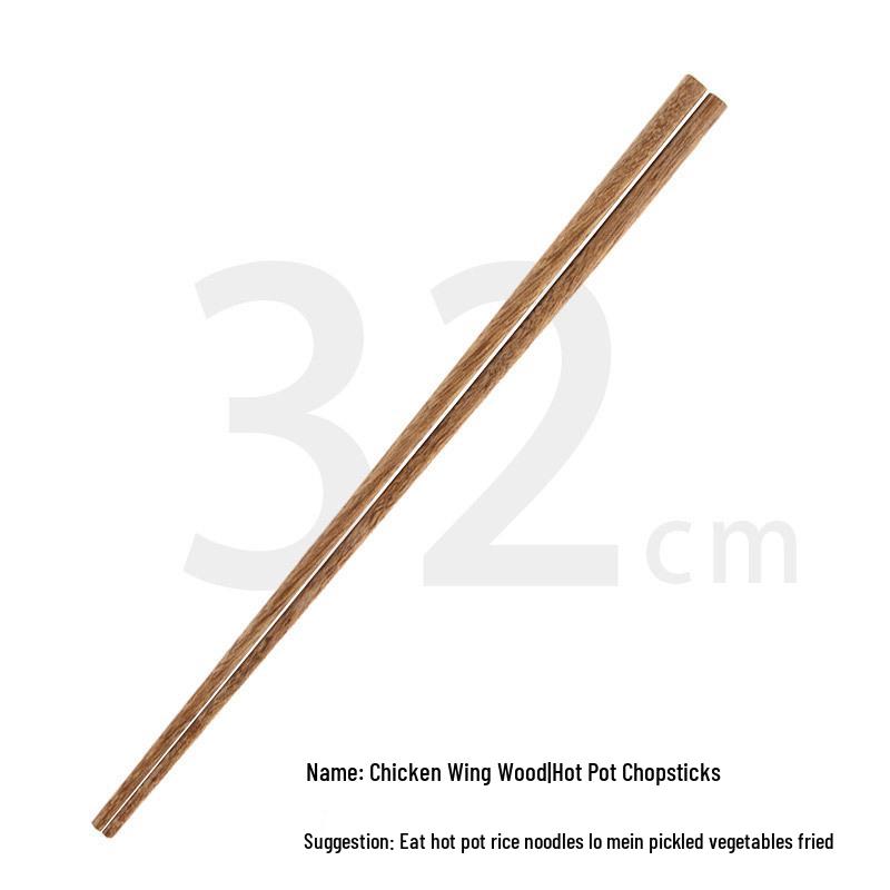 Unlackierte Wenge-Essstäbchen zum Servieren, 32 cm – Essstäbchen zum Schöpfen für Hot Pot & Nudeln