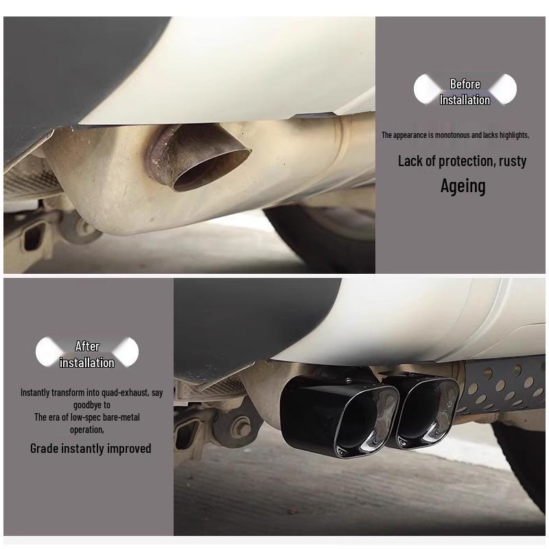 Kahn Quad Square Outlet Exhaust for 2020-2025 Land Rover Defender 90/110 Tailpipe Modification