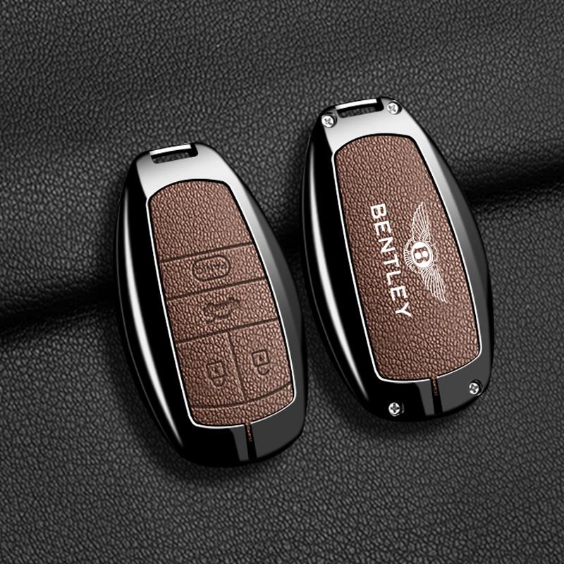 Zine Alloy Car Key Case Cover Shell Holder For Bentley Flying Spur Continental GT Bentayga Mulsanne Protector Remote Accessories HL1