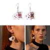 Funky Aces Playing Card Earrings Punk Poker Hand Game Casino Fun Costume Jewelry Game Cards Earrings for Women Girls