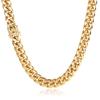 12MM 18k Gold Plated Lobster Buckle Stainless Steel Necklace Hip Hop Jewelry Men Miami Cuban Link Chain