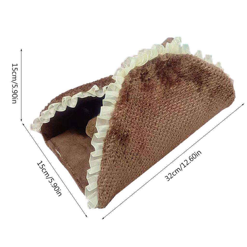 Hamsters Sleeping Bed Toy Small Animal Pet Hideaway Winter Warm Play Tunnel Bed Habitat Decor for Squirrels Chinchillas