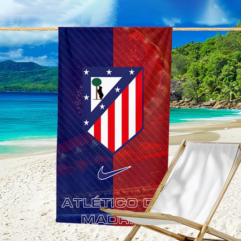 1pc Atletico Madrid Beach Towel, Beach and Seaside Swimming Pool Equipment, Fashion Pattern, Rectangular, Travel Essentials