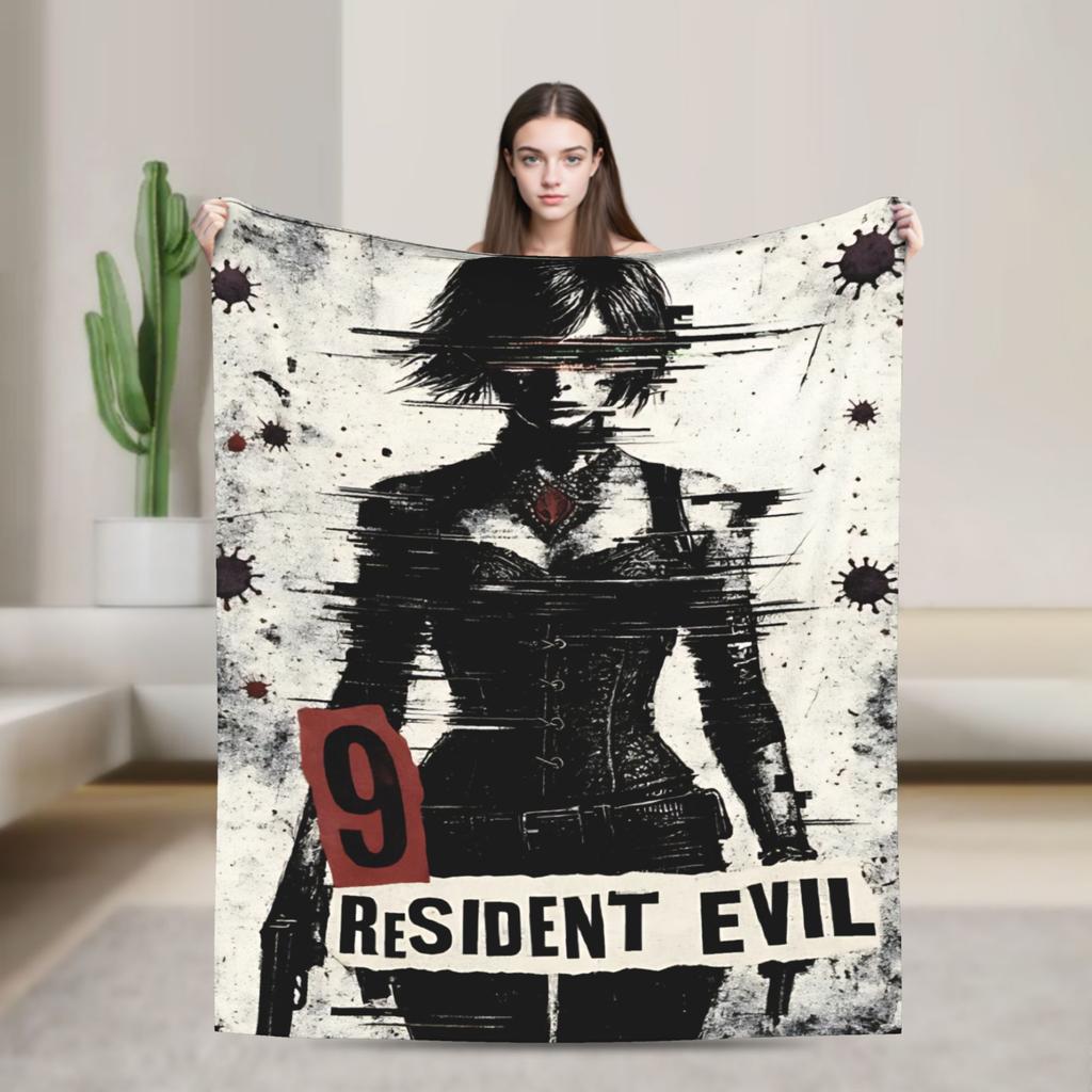 Leon Kennedy Blankets Resident Video Game Eviled Flannel Vintage Soft Throw Blanket for Home Spring/Autumn