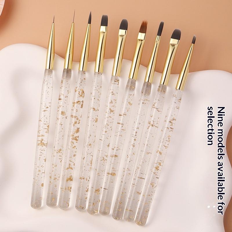 1Pcs Nail Brush Set Detail Work Pens Stylish Acrylic Handles Gel Nail Art Fine Line Painting Professional Home Use Manicure Tool