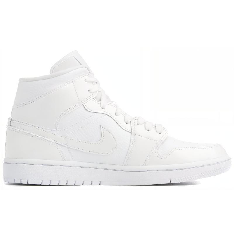 Jordan 1 Mid Triple White Patent Swoosh Women's Jordan BQ6472-100