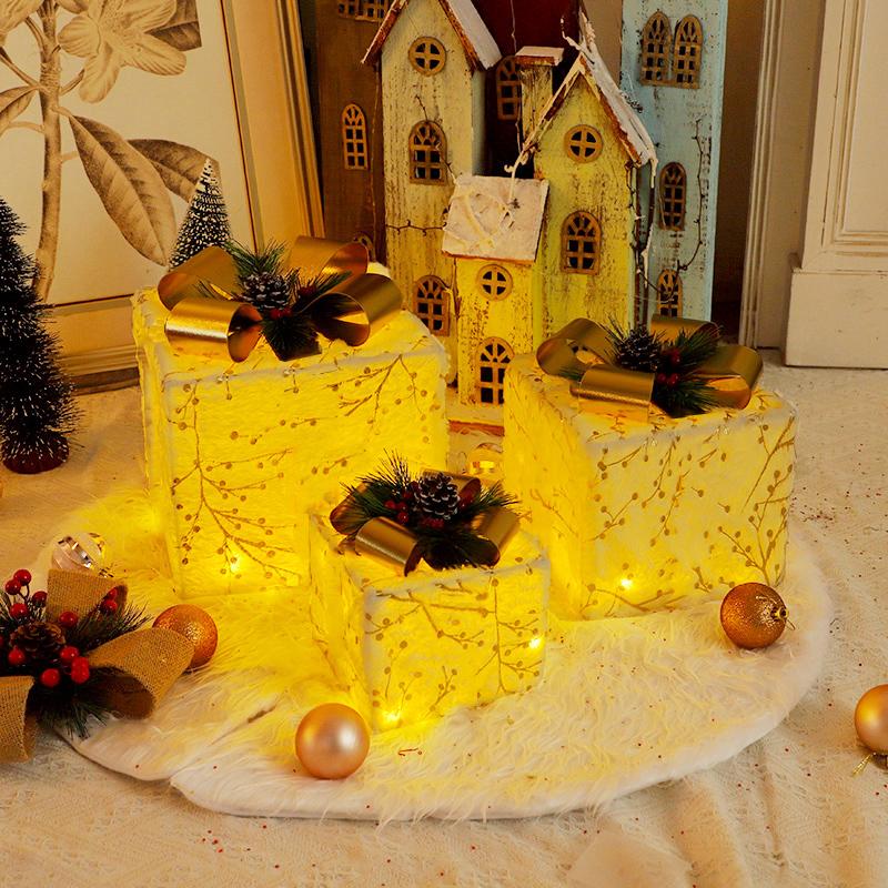 3 Pieces of Christmas Gift Boxes, Holiday Party Window Decorations, Christmas Tree Decorations, Christmas Gift Boxes, Gift Packs